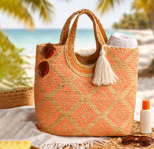 Bolso yute geométrico