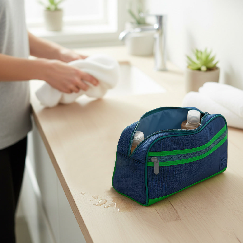 Neceser verde y azul