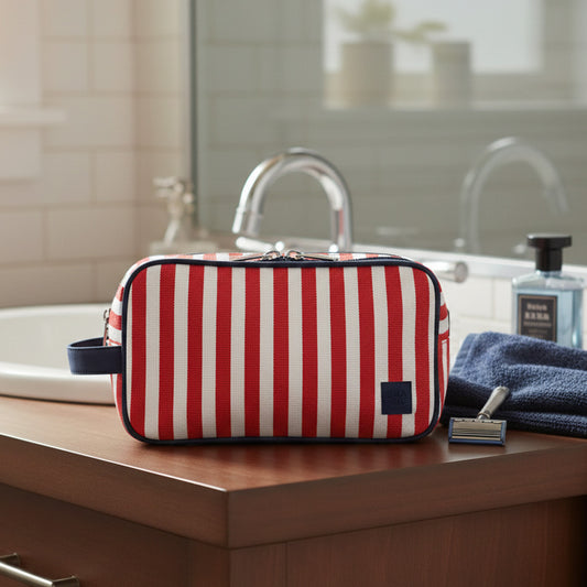 Neceser doble cremallera rayas