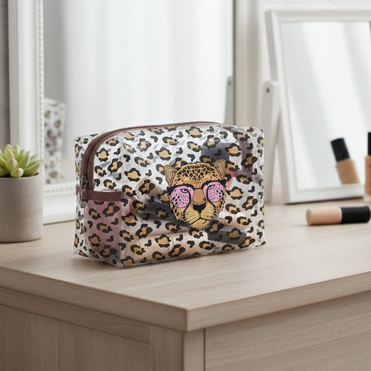Neceser transparente Leopardo