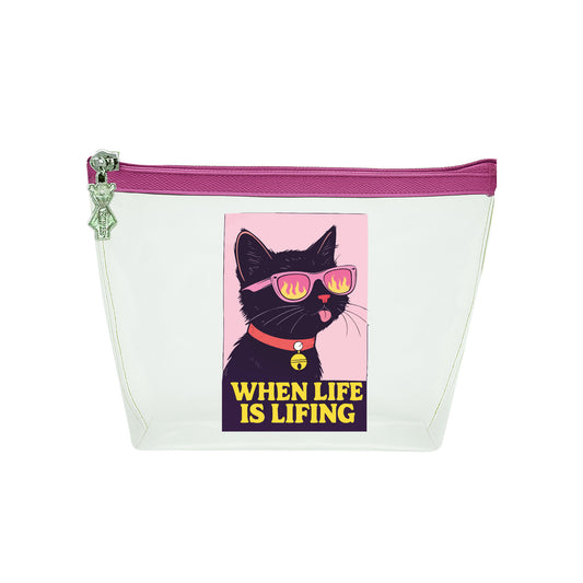 Neceser transparente gato gafas