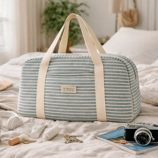 Bolso de viaje mujer rayas azul estilo marinero