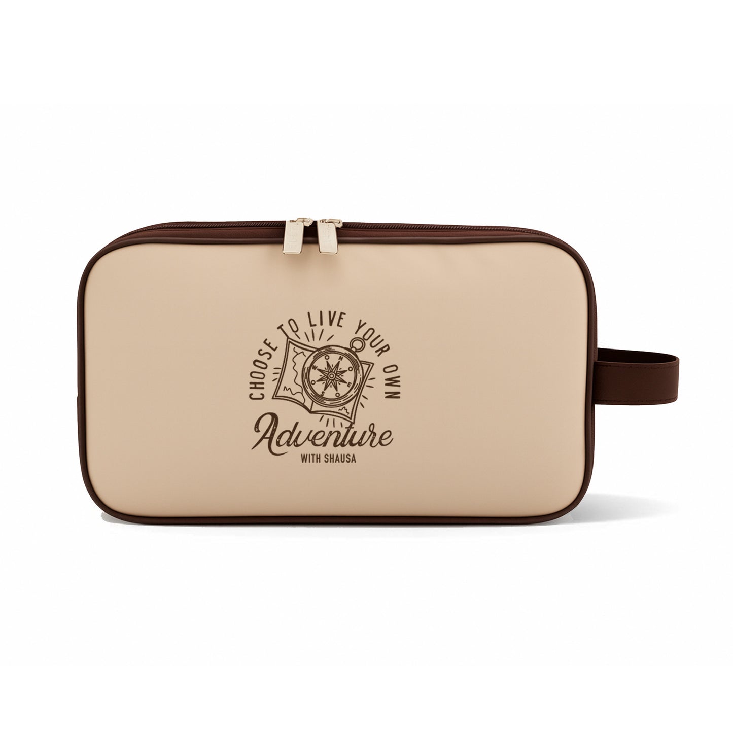 Neceser doble cremallera beige