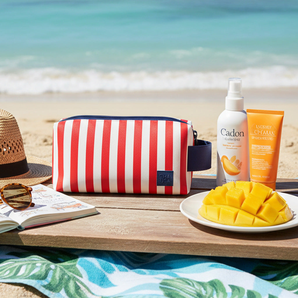 Neceser rectangular rayas