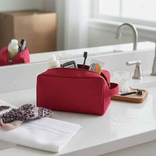 Neceser rectangular rojo