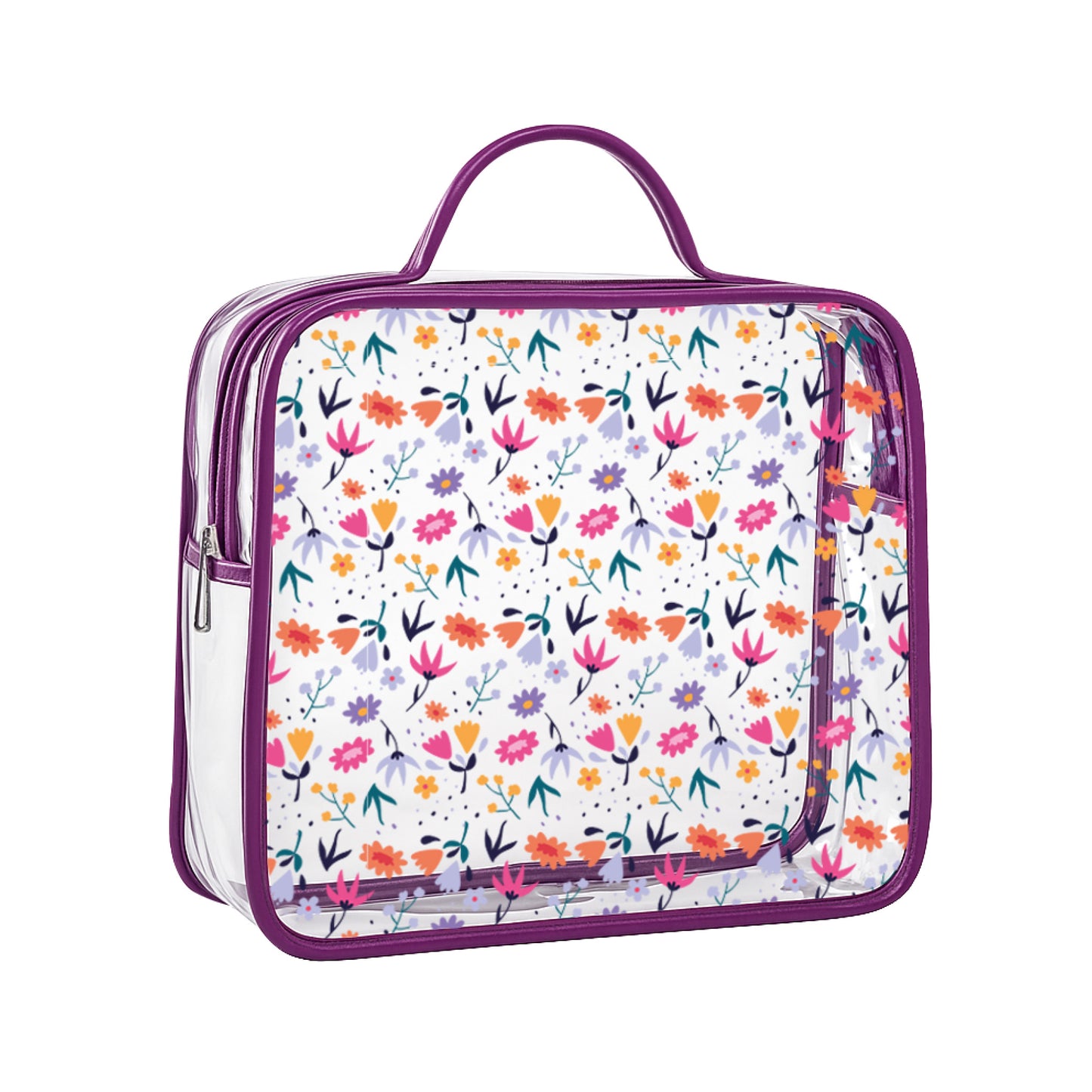 Bolso neceser transparente flores