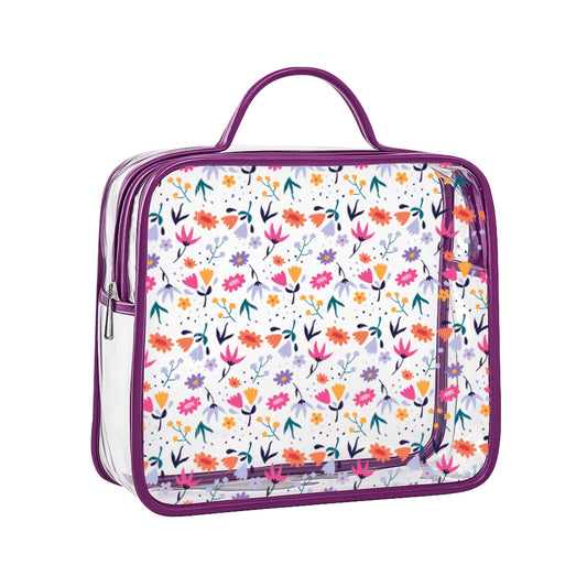 Bolso neceser transparente flores