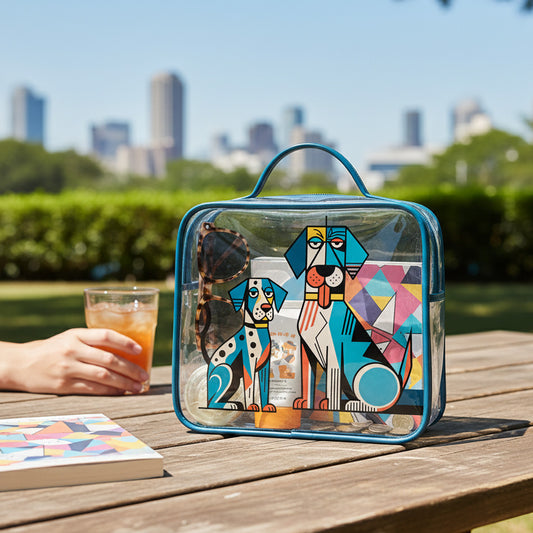 Bolso neceser transparente perros