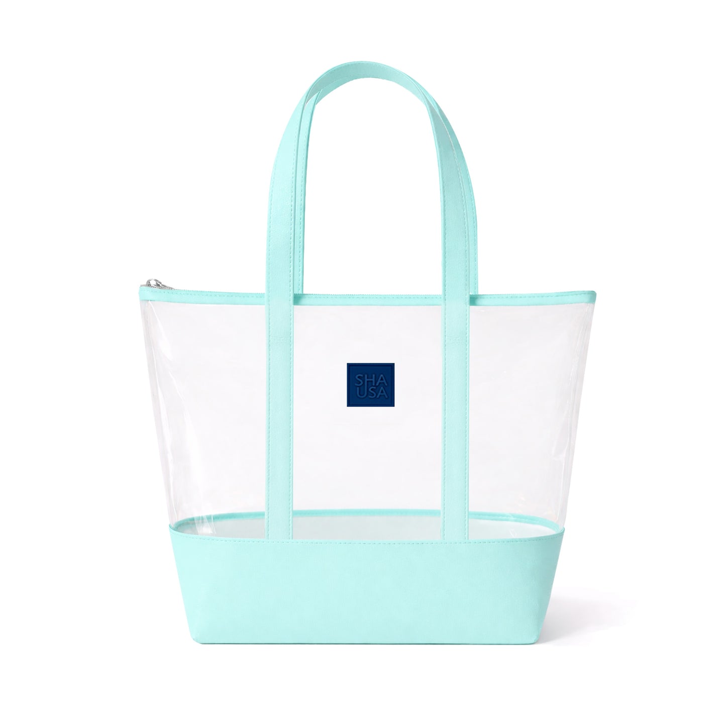 Bolso PVC y charol color celeste