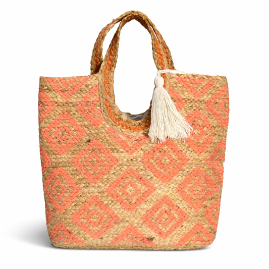 Bolso yute geométrico