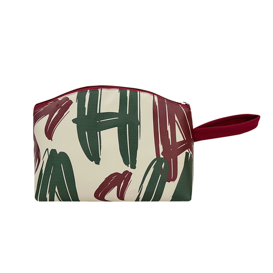 SMALL ELONGATED TOILETRY BAG WITH HANDLE