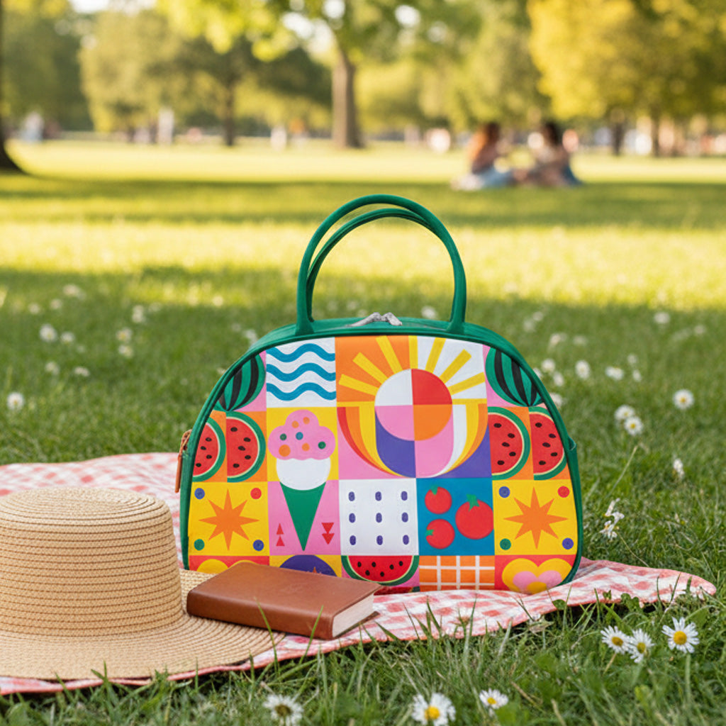 Bolso multicolor estampado en uso para el día a día