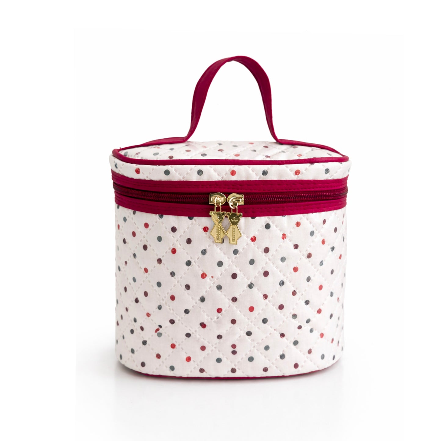 Botiquín acolchado de algodón plastificado con rombos y lunares multicolor