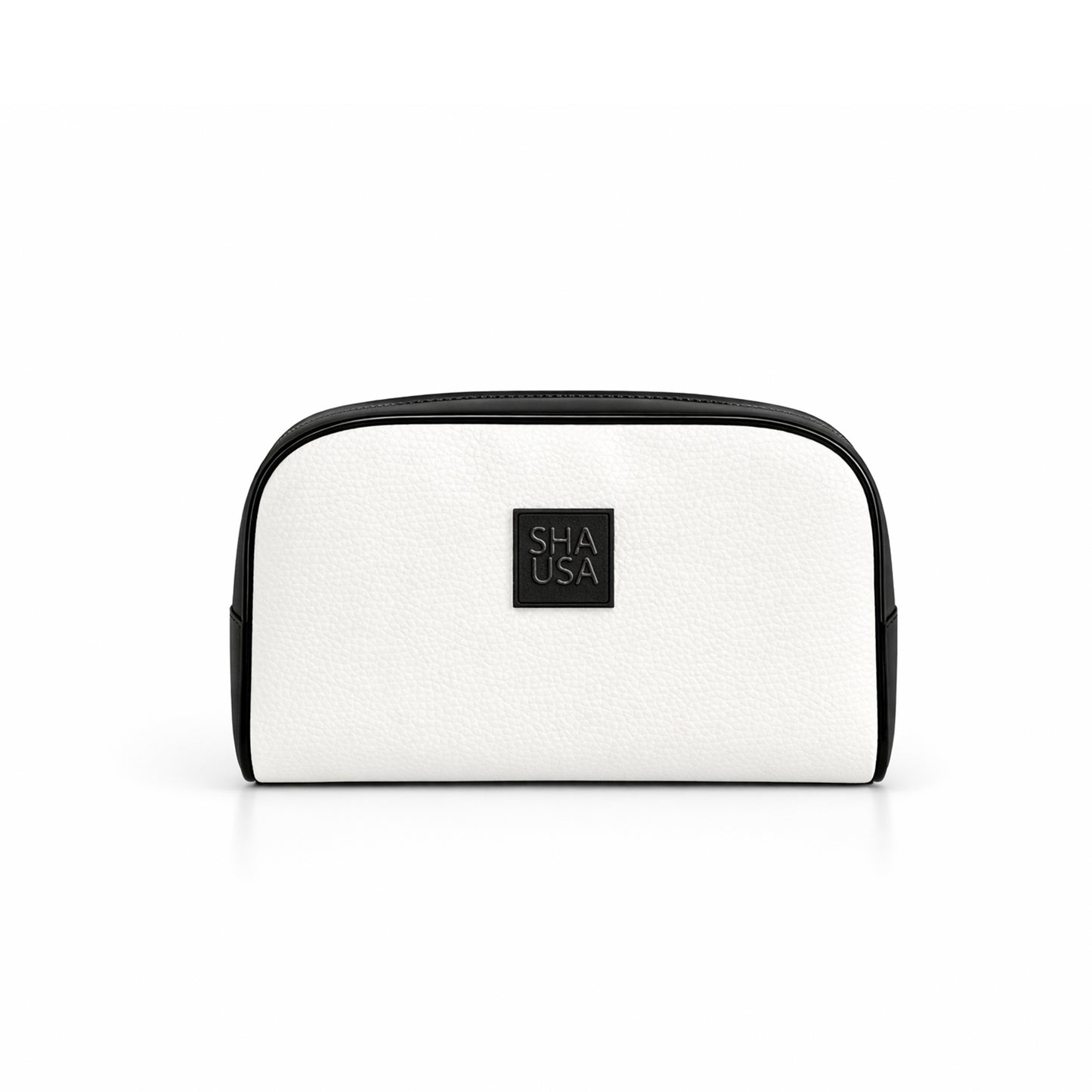 Detalle de la polipiel blanca perlada y ribetes negros