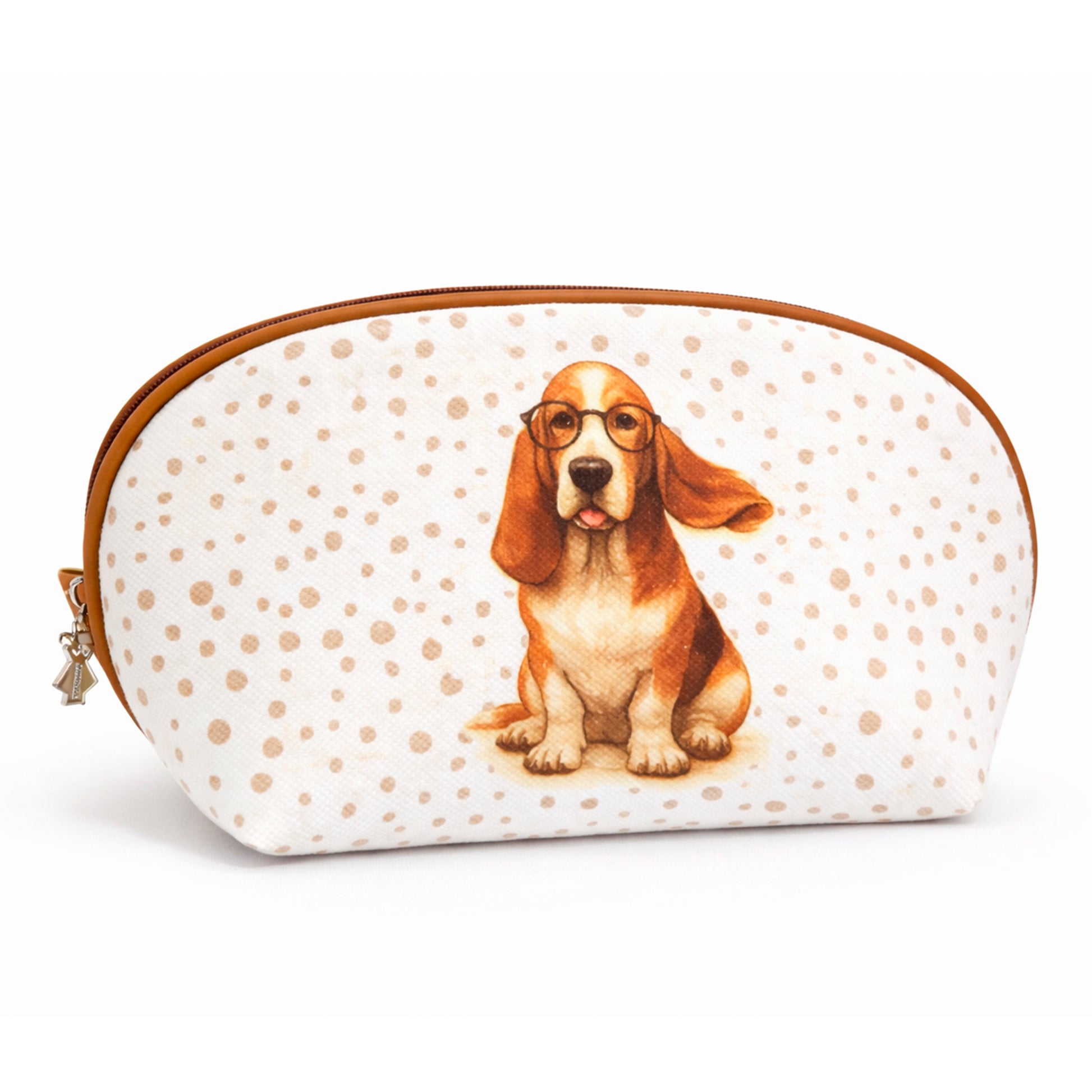 Lateral del neceser amplio con ilustración de perro