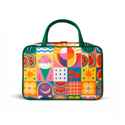 Neceser grande estampado multicolor con asa superior