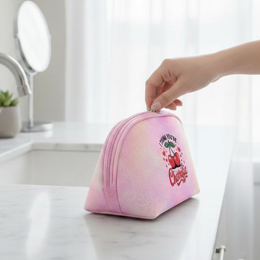 Neceser ovalado Cherrific usado para maquillaje